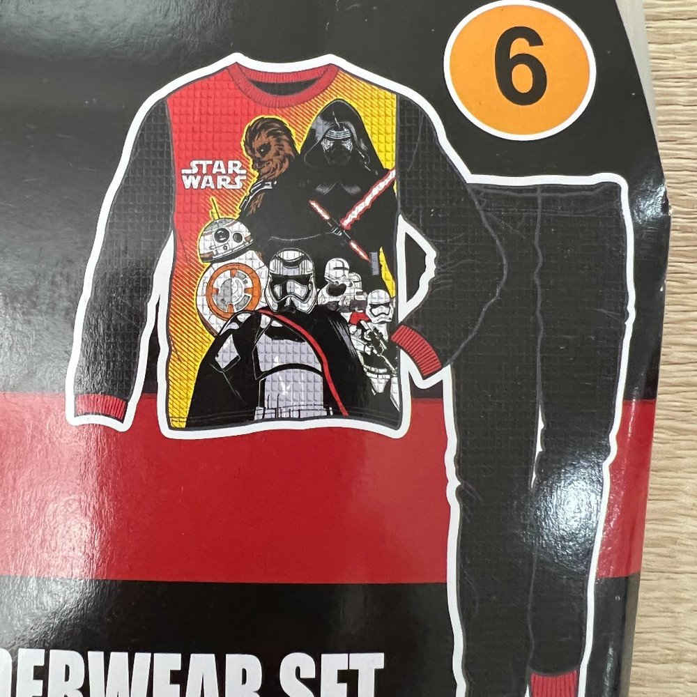 Star Wars Boys' Thermal Underwear Set Black Size 6 - Picture 2 of 5